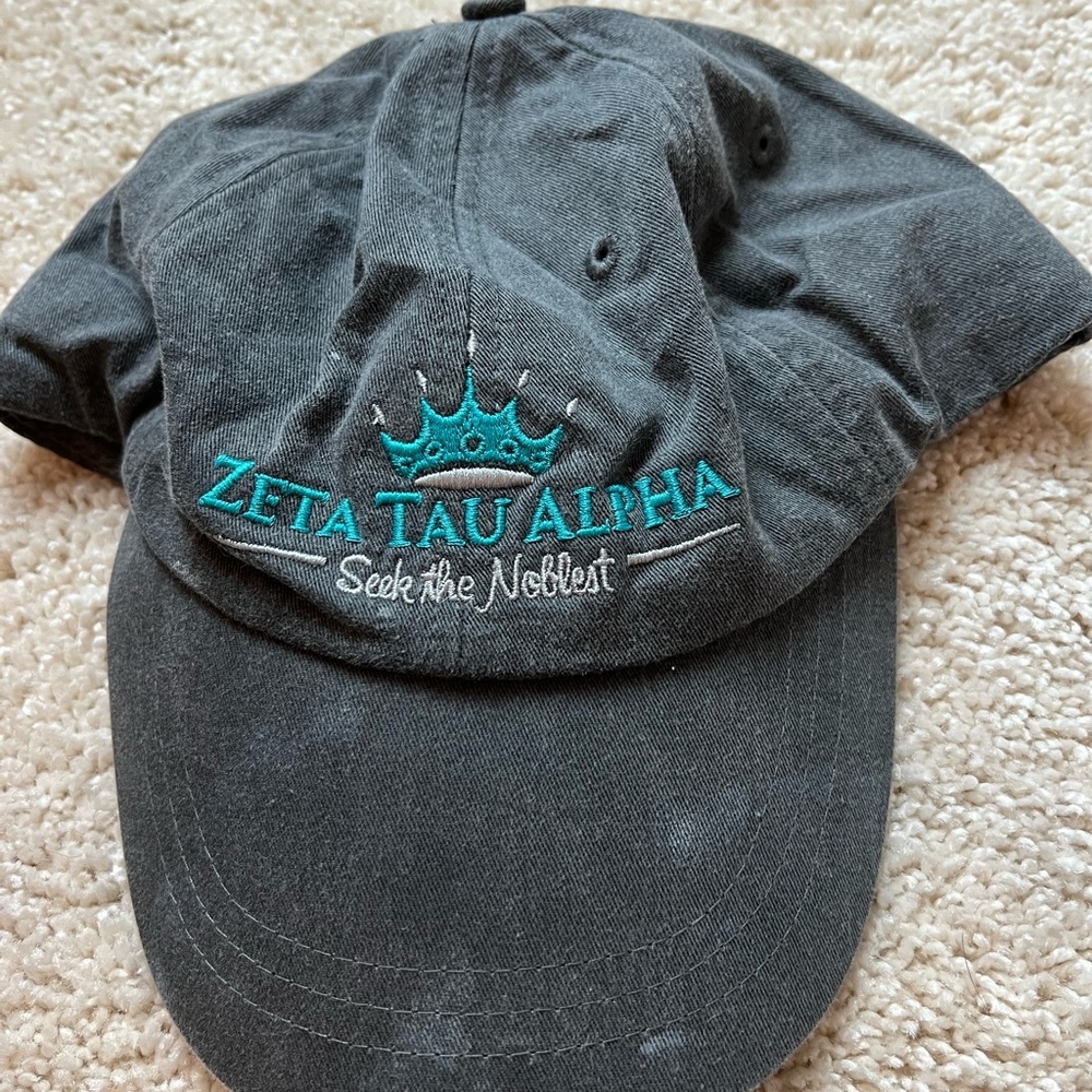 Zeta Tau Alpha Black Cap with Teal Embroidery by Adam’s
